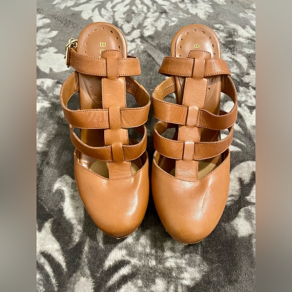 BCBGirls Tan Strappy Platform Heels